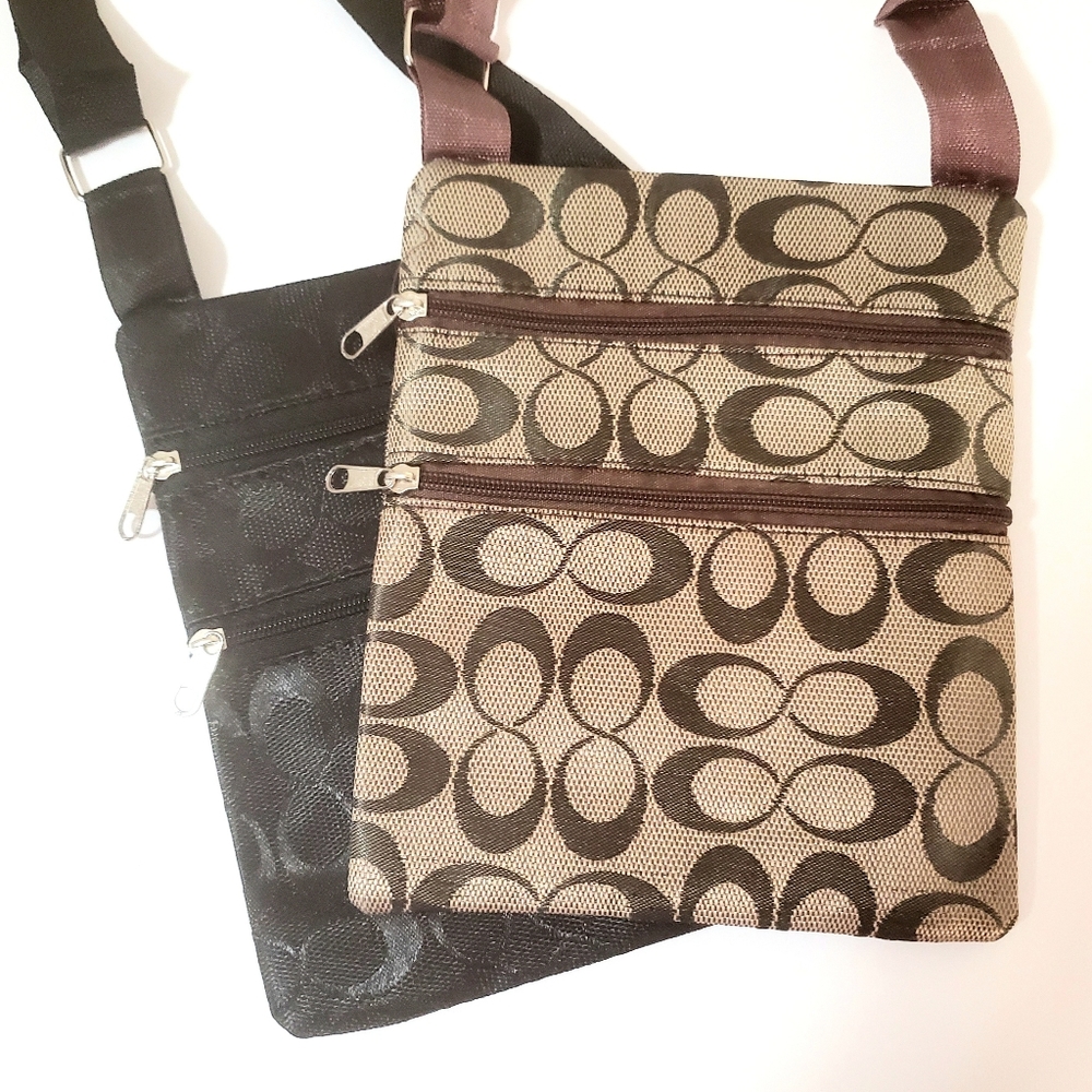 2 x BLACK BROWN GIRL KID GIFT MESSENGER PURSE BAGS